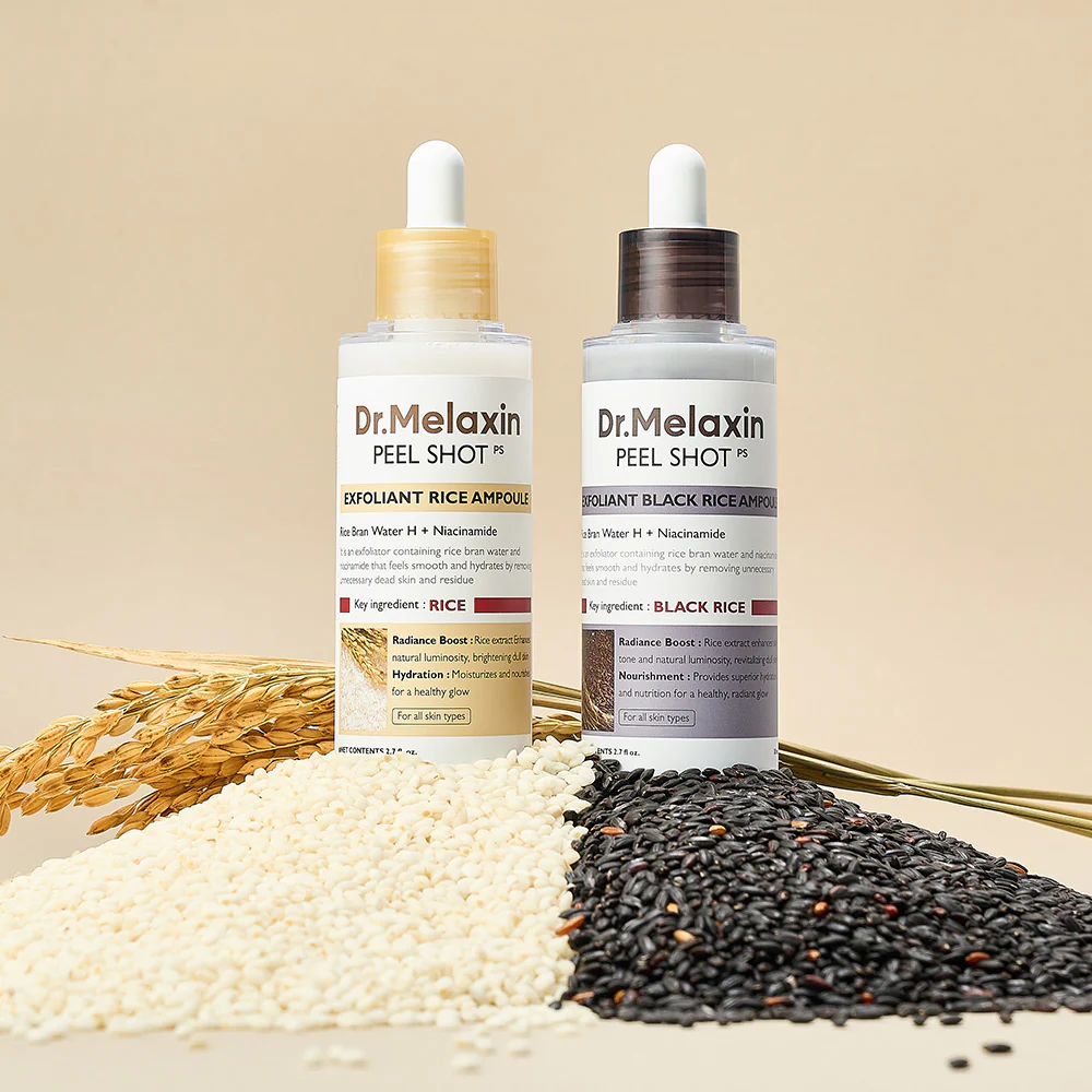 Dr. Melaxin Peel Shot - Vitt & Svart Ris Exfolierande Ampullset