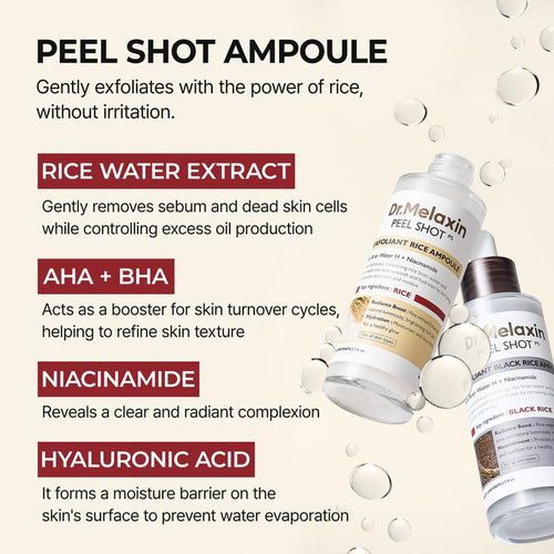 Dr. Melaxin Peel Shot - Vitt & Svart Ris Exfolierande Ampullset